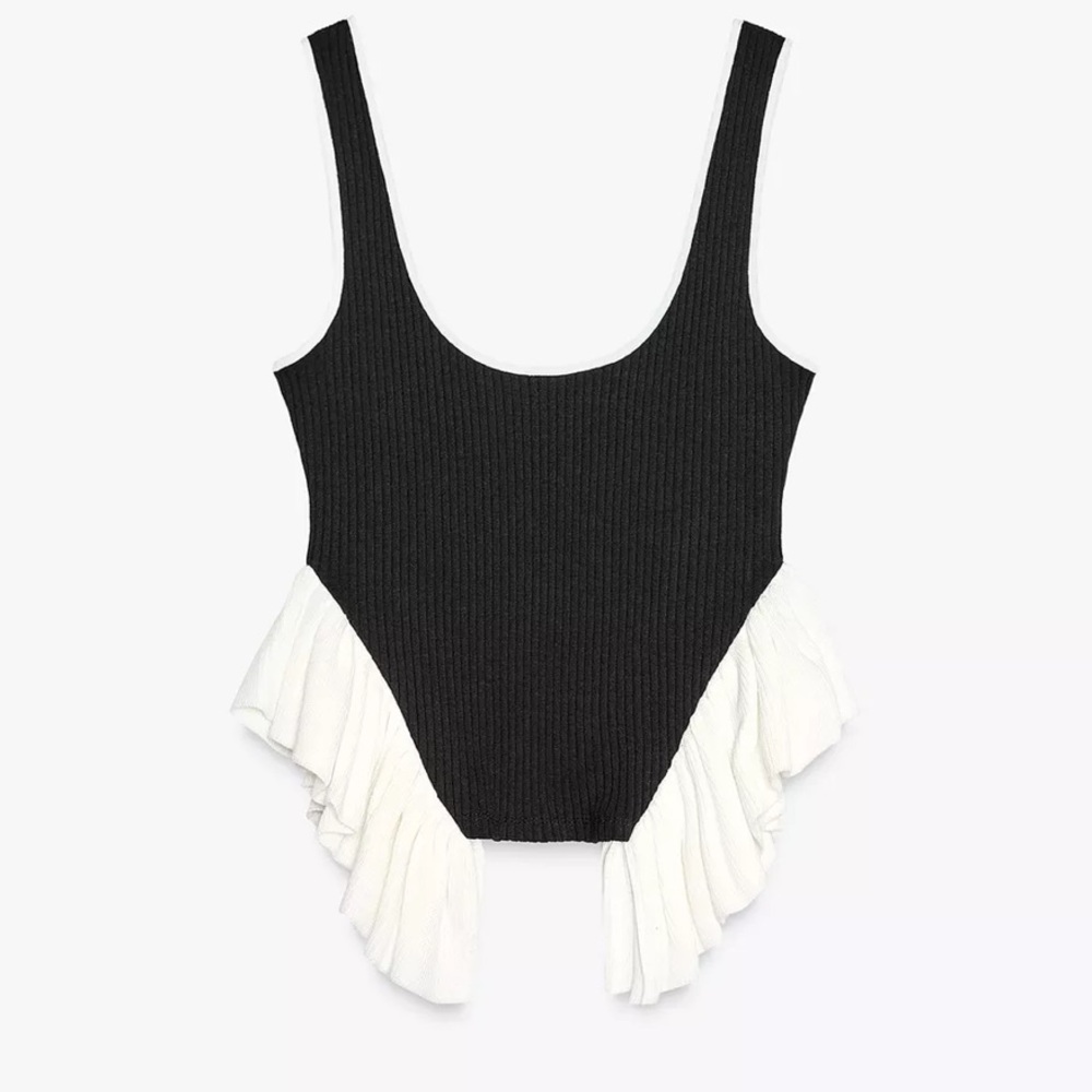 Zara contrast knit top